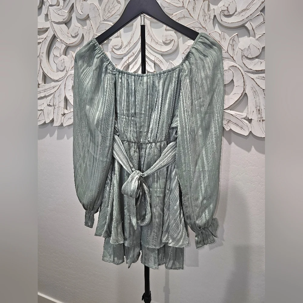 NWT Elegant Two Tone Soft Green Girl's Dress